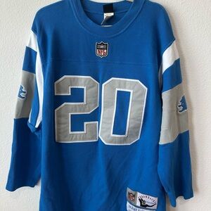Reebok Detroit Lions Blue and Gray Men's Jersey Sweater